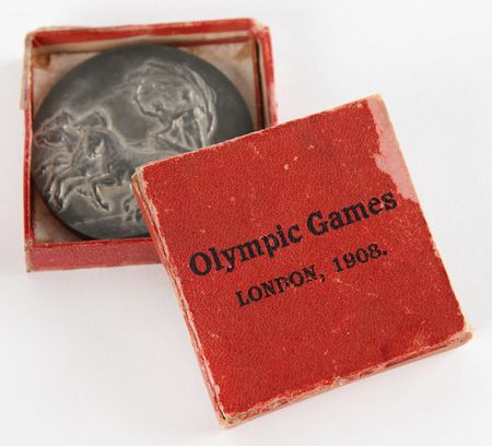 Lot #3133 London 1908 Olympics Pewter Participation Medal - Image 4