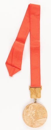Lot #3090 Mexico City 1968 Summer Olympics Gold Winner's Medal for Fencing - Image 1