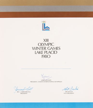 Lot #3183 Winter Olympics Participation Diplomas (4) for Lake Placid 1932, Lake Placid 1980, Sarajevo 1984, and Albertville 1992 - Image 4