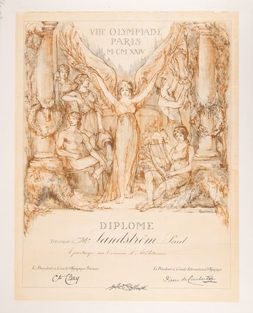 Lot #3179 Paris 1924 Summer Olympics Participation Diploma - Image 2