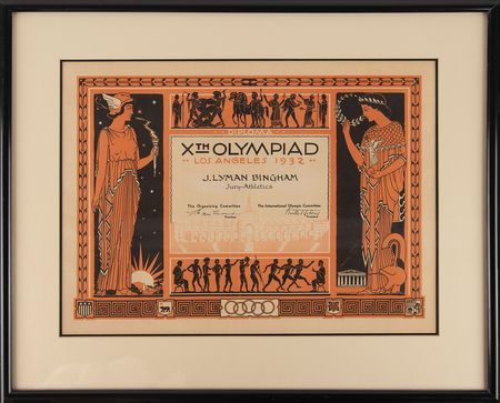 Lot #3185 Los Angeles 1932 Summer Olympics Participation Diploma - Image 2
