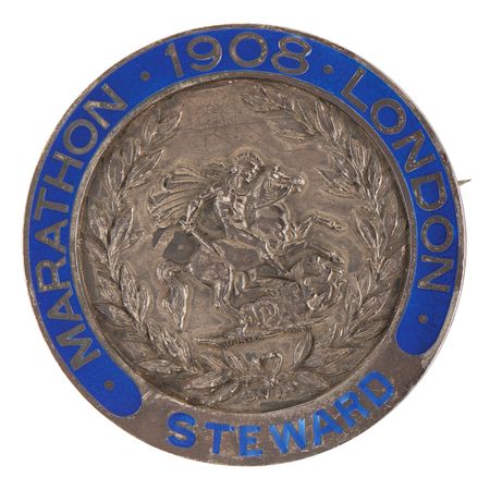 Lot #3206 London 1908 Olympics Marathon Steward Badge - Image 1