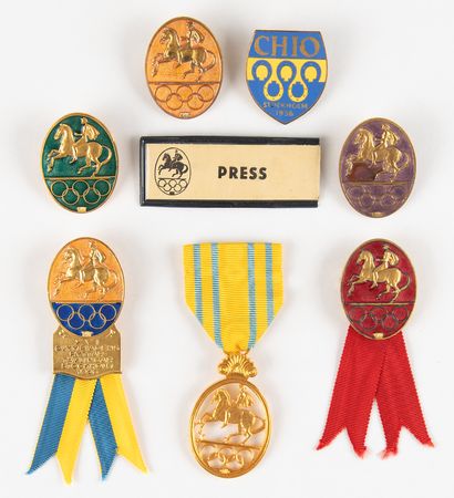 Lot #3226 Stockholm 1956 Summer Olympics (8) Badges - Image 1