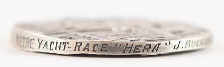Lot #3062 London 1908 Olympics Gold Winner's Medal for Sailing - Rare 'Silver' First-Place Prize - Image 5