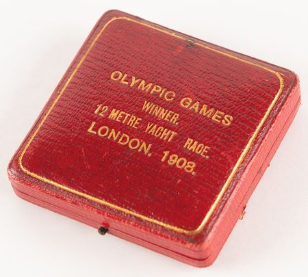 Lot #3062 London 1908 Olympics Gold Winner's Medal for Sailing - Rare 'Silver' First-Place Prize - Image 8