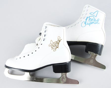 Lot #3308 Tara Lipinski and Peggy Fleming Signed Figure Ice Skate - Image 1