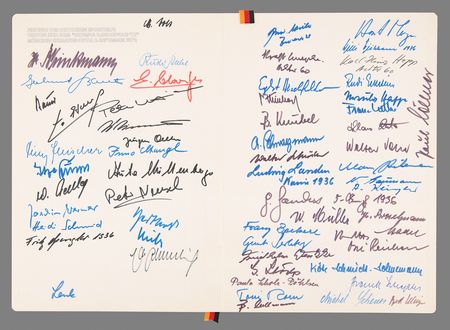 Lot #3309 Munich 1972 Summer Olympics 'Olympia Rendezvous '72' Commemorative Card Signed by (50+) German Olympic Medalists - Image 1