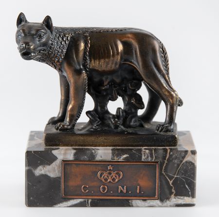 Lot #3344 Italian Olympic Committee 'Romulus and Remus' Sculpture - Image 1