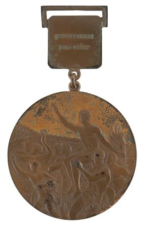 Lot #3091 Mexico City 1968 Summer Olympics Bronze Winner's Medal for Greco-Roman Wrestling - Image 3