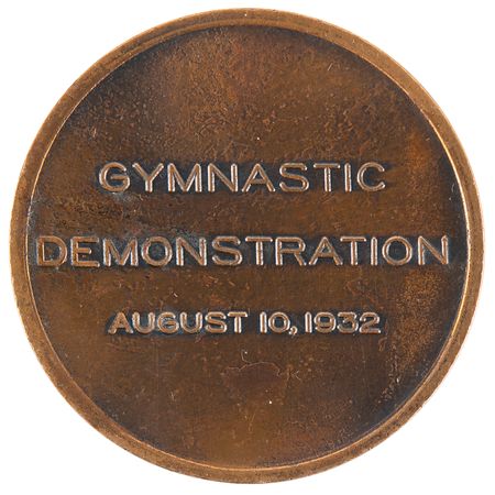 Lot #3141 Los Angeles 1932 Summer Olympics 'Gymnastic Demonstration' Participation Medal - Image 2