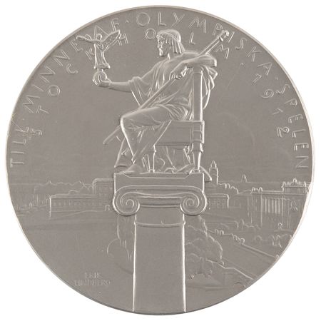 Lot #3135 Stockholm 1912 Olympics Pewter Participation Medal - Image 2
