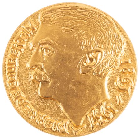 Lot #3360 French IOC 90th Anniversary Medal Presented to Prime Minister Pierre Mauroy - Image 1