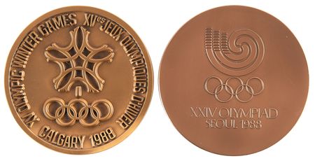 Lot #3161 Calgary and Seoul 1988 Winter and Summer Olympics (2) Participation Medals - Image 2