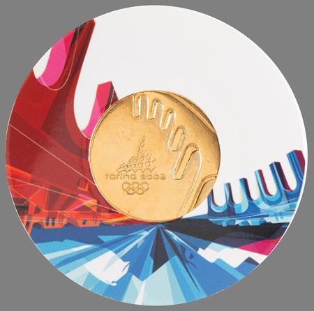 Lot #3170 Torino 2006 Winter Olympics Gold Participation Medal - Image 3