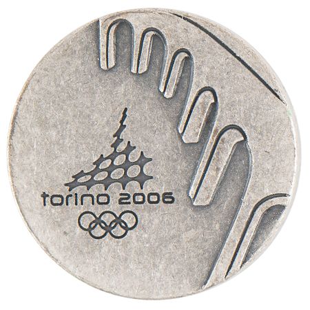Lot #3171 Torino 2006 Winter Olympics Pewter Participation Medal - Image 1