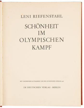 Lot #3334 Leni Riefenstahl: Beauty in the Olympic Games (First Edition) - Image 2