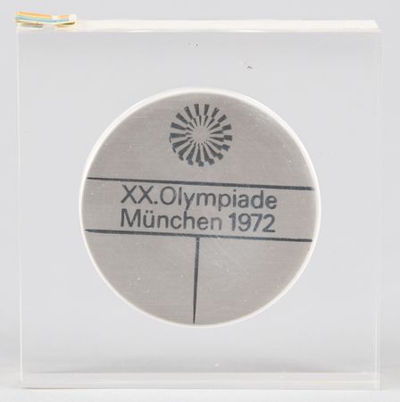 Lot #3154 Munich 1972 Summer Olympics Steel Participation Medal - Image 1