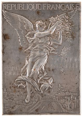 Lot #3046 Paris 1900 Olympics Silvered Bronze Winner's Medal for Gymnastics (Fete Federale) - Image 1