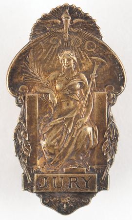 Lot #3202 Paris 1900 Exposition Universelle Jury Lapel Badge - Image 1