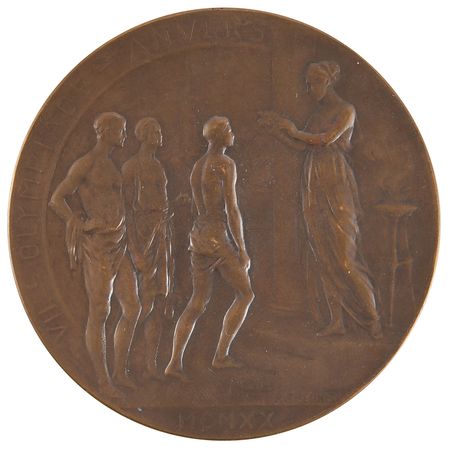 Lot #3136 Antwerp 1920 Olympics Bronze Participation Medal - Image 2