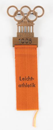 Lot #3220 Berlin 1936 Summer Olympics Participant's Badge for Athletics - Image 1