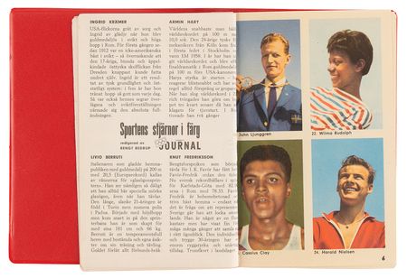 Lot #3266 Rome 1960 Summer Olympics Complete 'Sportens Stjarnor' Hemmets Journal with Muhammad Ali 'Rookie Card' - Image 3