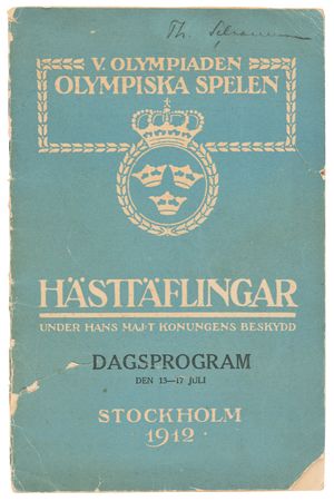 Lot #3274 Stockholm 1912 Olympics Equestrian Program - Image 1