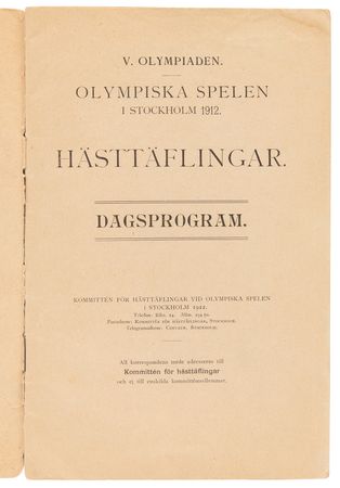 Lot #3274 Stockholm 1912 Olympics Equestrian Program - Image 3