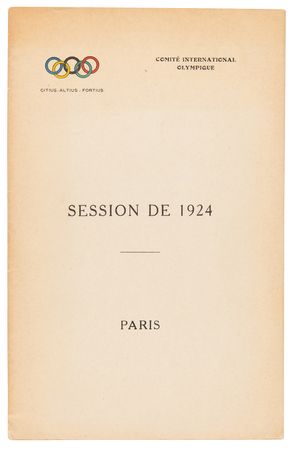 Lot #3268 Paris 1924 Summer Olympics IOC Session Booklet - Image 1