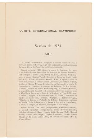 Lot #3268 Paris 1924 Summer Olympics IOC Session Booklet - Image 2