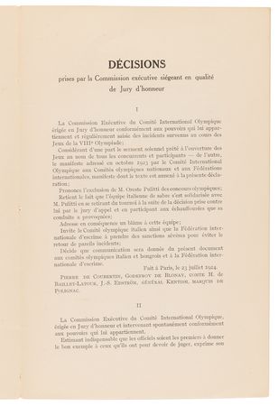 Lot #3268 Paris 1924 Summer Olympics IOC Session Booklet - Image 4