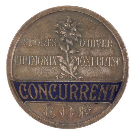 Lot #3213 Chamonix 1924 Winter Olympics Competitor's Badge - Image 1