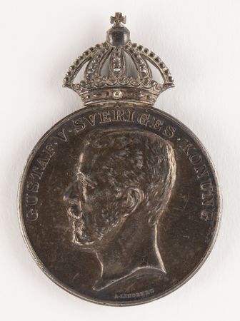 Lot #3327 Stockholm 1912 Olympics King Gustaf V Silver Merit Medal - Image 1