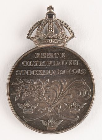 Lot #3327 Stockholm 1912 Olympics King Gustaf V Silver Merit Medal - Image 2