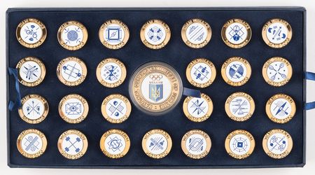 Lot #3260 Paris 2024 Summer Olympics Team Ukraine Pin Set - Image 2