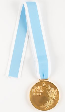 Lot #3097 Lake Placid 1980 Winter Olympics Sample Gold Winner's Medal - Image 2