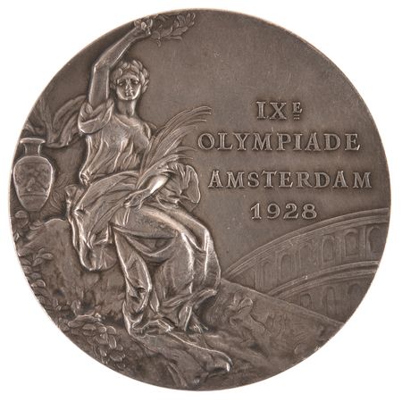 Lot #3070 Amsterdam 1928 Summer Olympics Silver Winner's Medal for Cycling - Image 1