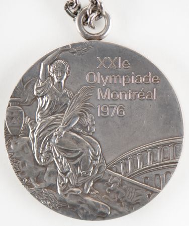 Lot #3037 Greg Louganis's Montreal 1976 Summer Olympics Silver Winner's Medal for 10-Meter Platform Diving - The First Olympic Medal of His Legendary Career - Image 1