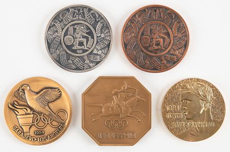 Lot #3317 Olympic Commemorative Medals (4) for 1964 Tokyo, 1968 Mexico City, 1984 Sarajevo/Los Angeles, and 1988 Seoul - Image 1