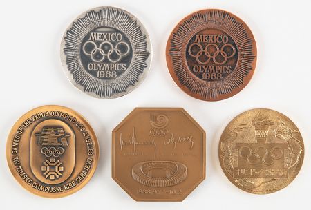Lot #3317 Olympic Commemorative Medals (4) for 1964 Tokyo, 1968 Mexico City, 1984 Sarajevo/Los Angeles, and 1988 Seoul - Image 2
