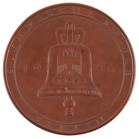 Lot #3335 Berlin 1936 Summer Olympics Meissen Porcelain Medal - Image 1