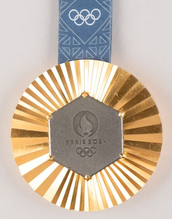 Lot #3120 Paris 2024 Summer Olympics Gold Winner's Medal, Torch, and Poster - Image 4