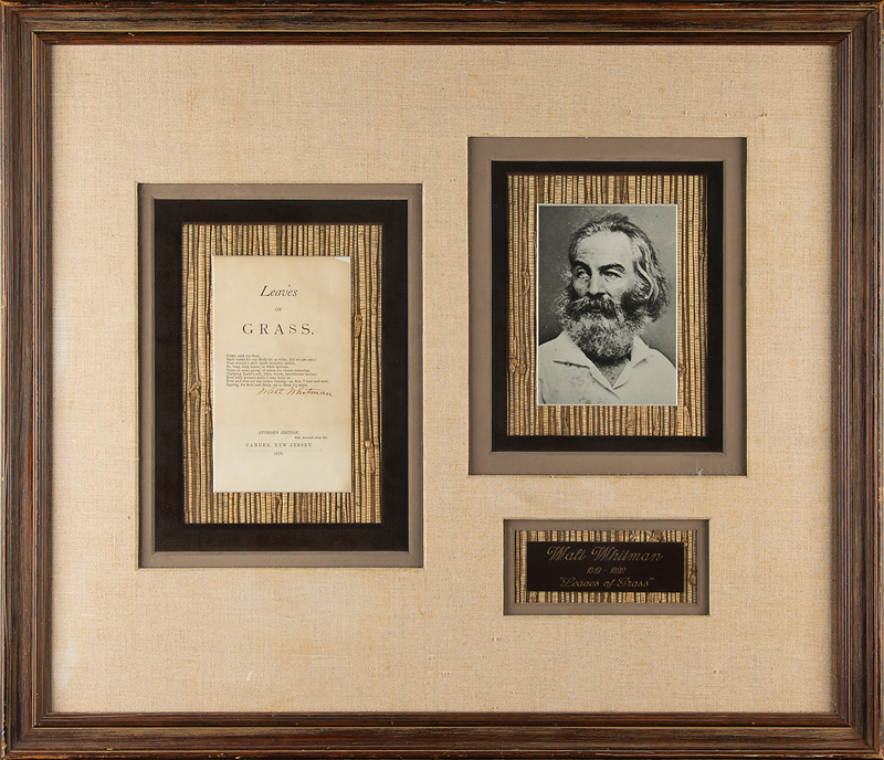 Lot 611 Walt Whitman Signed 'Leaves of Grass' Title Page