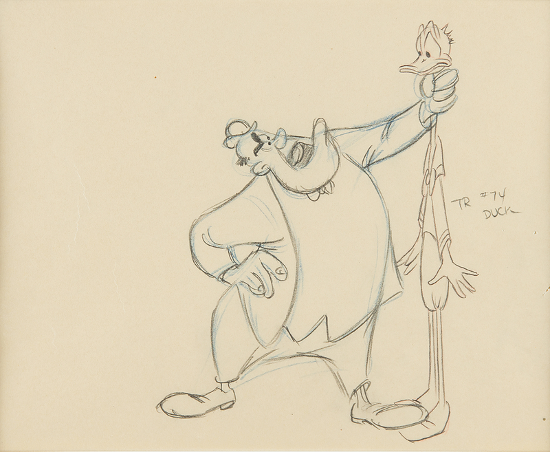 Lot 468 Donald Duck and H. U. Hennessy production drawing from Duck Pimples
