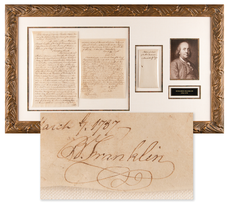 Lot 120 Benjamin Franklin Document Signed as President of Pennsylvania, Overseeing an Early Bankruptcy Case (1787)
