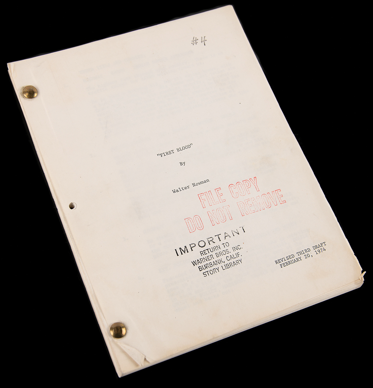 Lot 837 First Blood Screenplay by Walter Newman