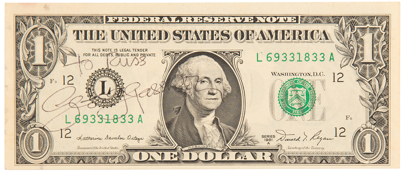 Lot 748 Beatles: George Harrison Signed $1 Dollar Bill