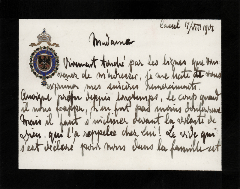 Lot 182 Kaiser Wilhelm II Autograph Letter Signed on the Death of His Mother, Victoria, Princess Royal