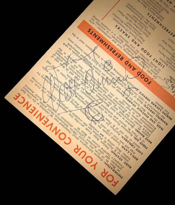 Lot 346 Walt Disney Signed 'Welcome to Disneyland' Brochure