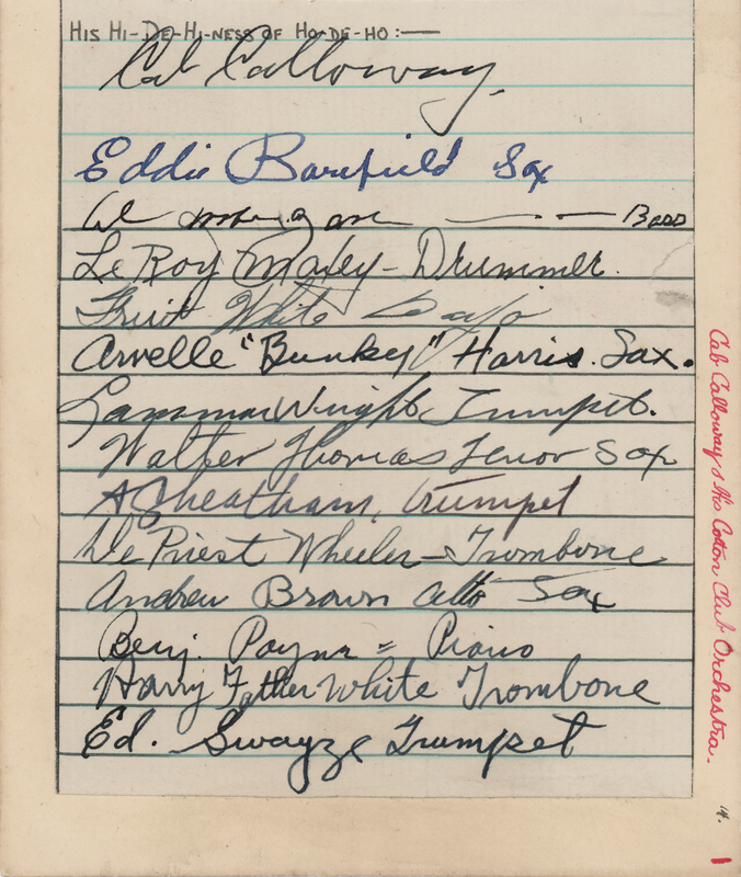 Lot 738 Cab Calloway and Orchestra (14) Signatures